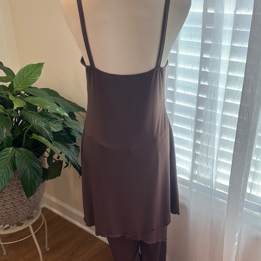Newport News Chocolate High Low Top with Pants - Picture 5 of 5